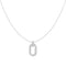 Silver Oval Hoop Pendant Necklace